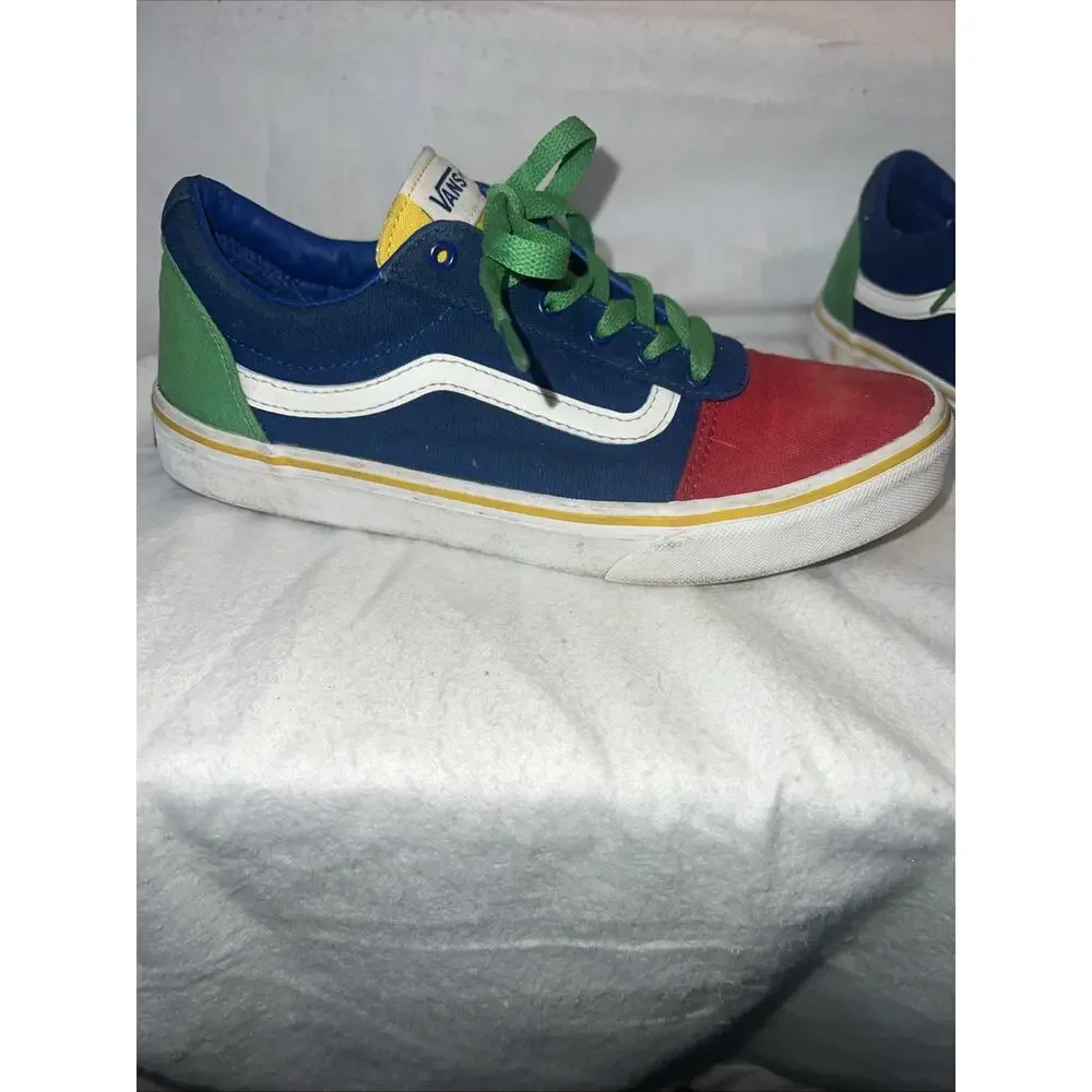 Vans Old Skool Off The Wall Primary Block Colors Youth Size 7 Skater Shoes‎